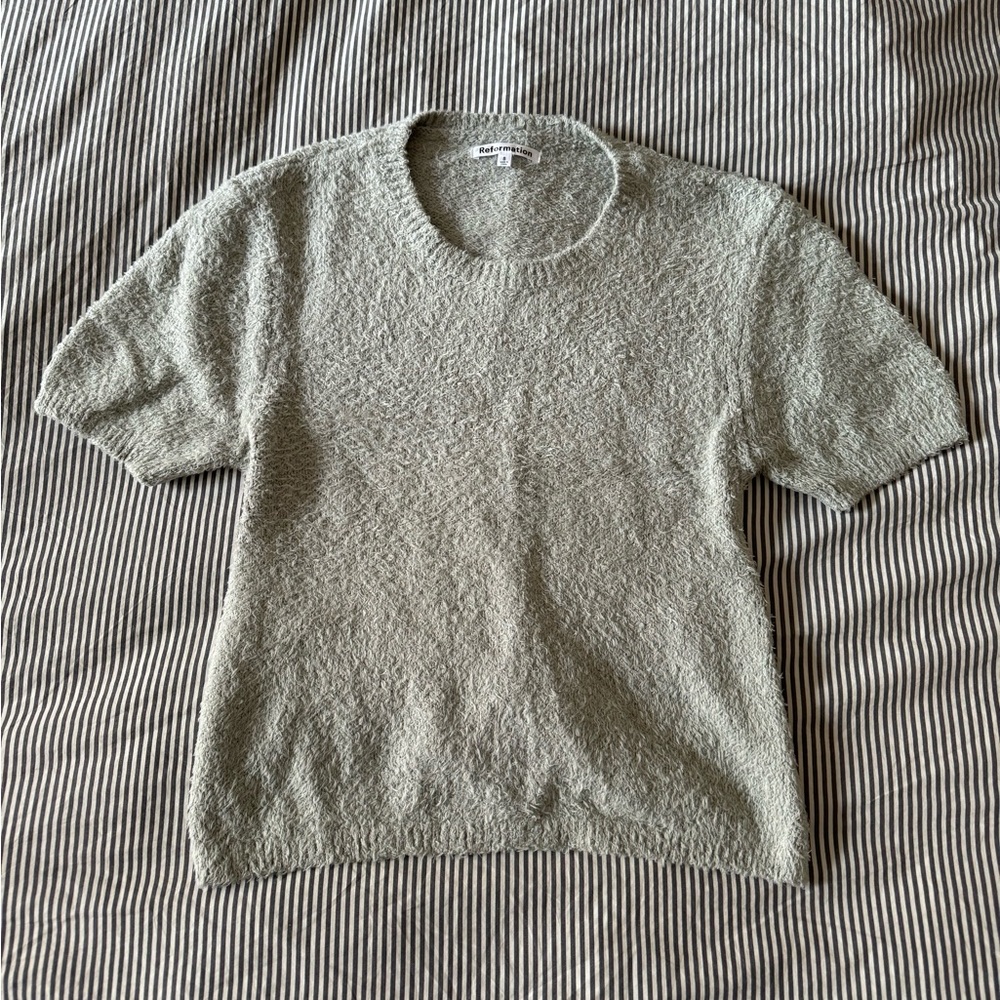 Reformation Cotton Knit Cutout Top